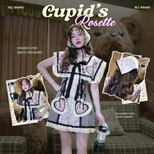 BLT BRAND มินิเดรส + ผ้าโพกผม แต่งระบายลูกไม้