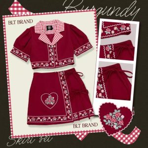 BLT BRAND ชุดเซ็ทเสื้อกระโปรงซับกางเกงลายปักสวยฉ่ำ ดีเทลทั้งชุด