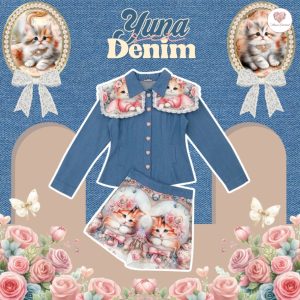 Maria Diamond ยีนส์ Yuna Denim Set เซ็ต 2 ชิ้นผ้ายีนส์ เสื้อเชิ้ตยีนส์ปกกะลาสีกระดุมหน้า + กางเกงขาสั้น