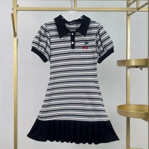 TWENTY FIVE มินิเดรสเชิ้ตคอปก ลายริ้วสุดน่ารักทรงเข้ารูปไม่ตัน ชุดเดรสสั้นใส่เที่ยว