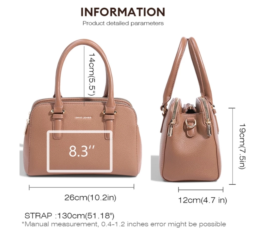 David Jones Paris กระเป๋าแบรนด์เนมกระเป๋าช้อปปิ้ง กระเป๋าทำงานผู้หญิง - Image 3