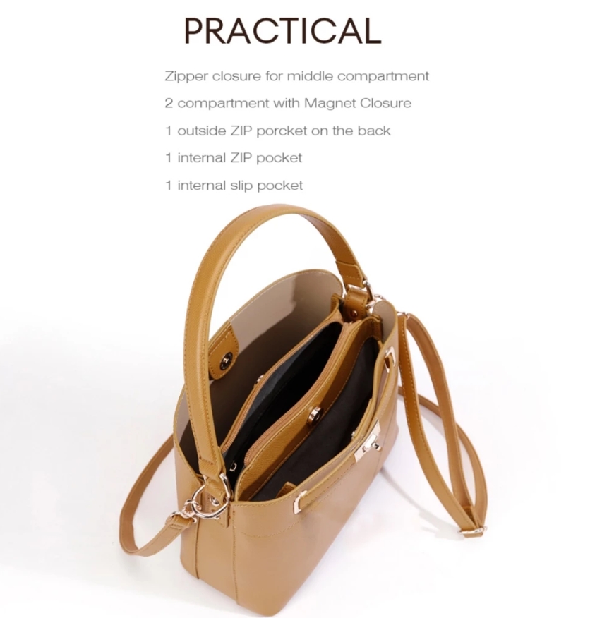 David Jones กระเป๋าถือ กระเป๋าสะพายไหล่ หนัง Pu สําหรับสตรี - Image 4